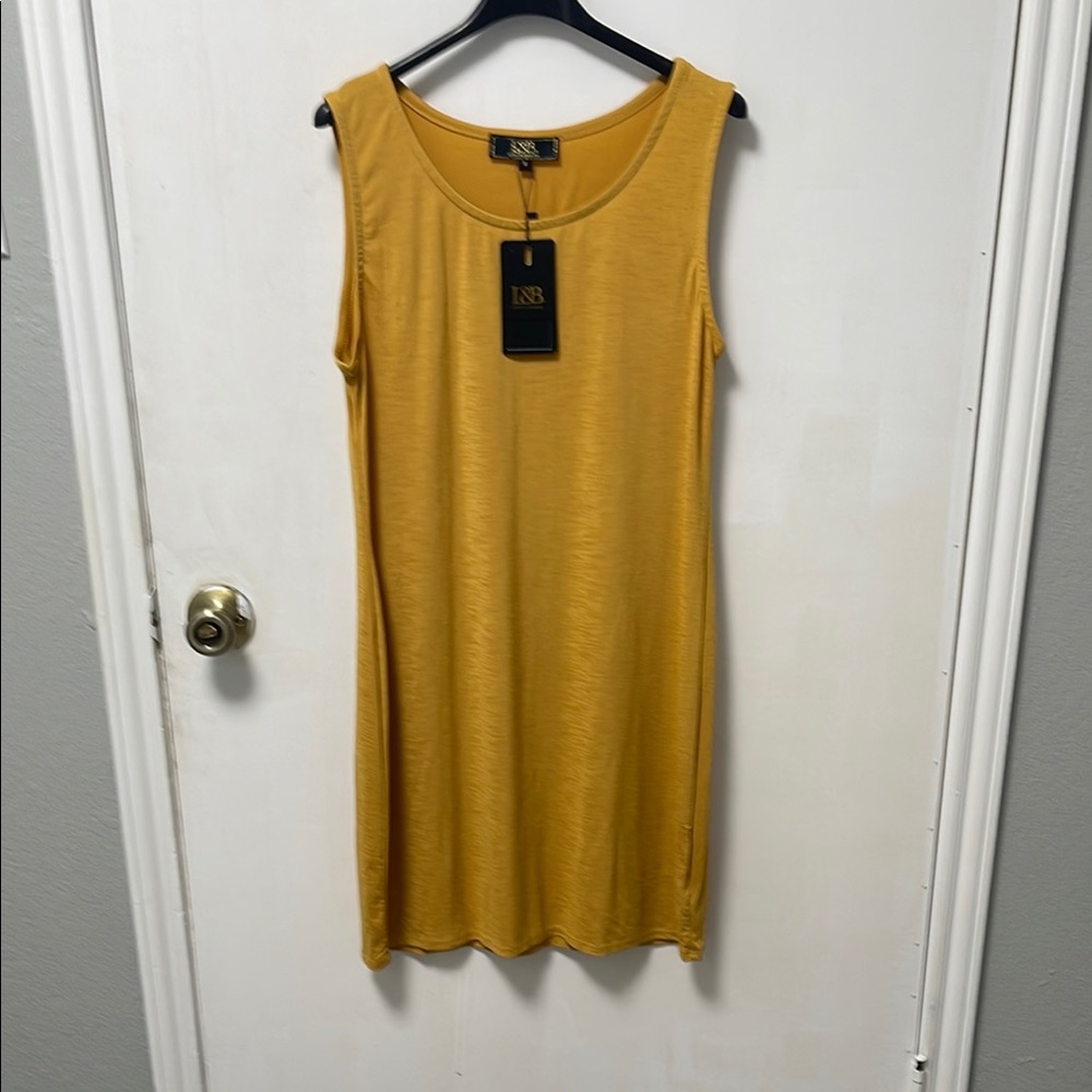 INC Yellow Sleeveless Dress